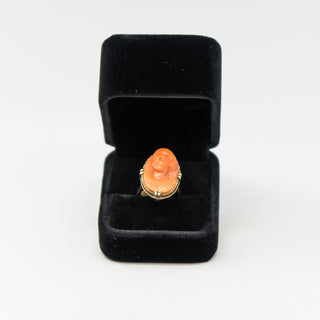Large Coral Cameo Ring