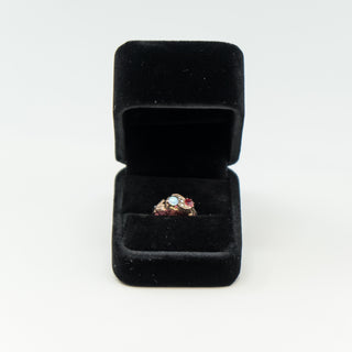Baby Ruby, Opal and Seed Pearl Victorian Ring