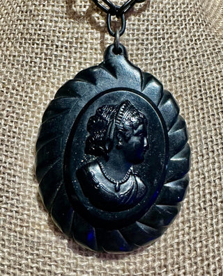 Mourning Locket on Black Chain