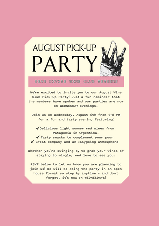 August Member's Pickup Party