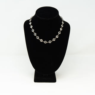 Repose Collet Sterling Crystal Link Necklace