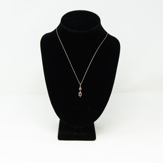 Victorian Pink Tourmaline & Rose Cut Diamond Gold Pendant