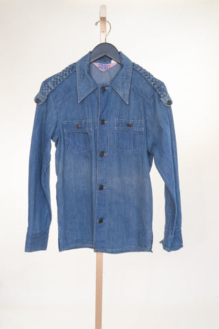 Denim Braided Shoulder Jacket