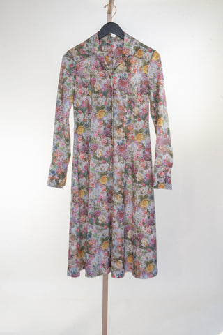 Long Sleeve Hand-Sewn Floral Dress