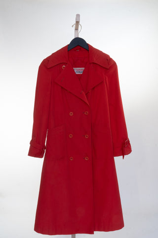 Red Casual Corner Trench Coat