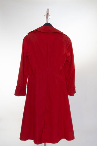 Red Casual Corner Trench Coat