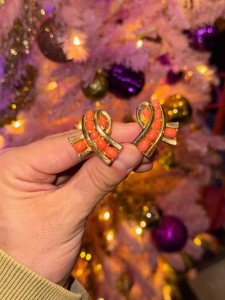 Coral orange Necklace & Earrings