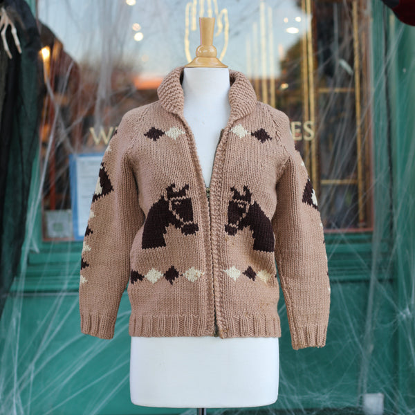 【90s】 Cowichan sweater ''馬柄'' Horse Tan Cowichan Sweater – Shop Divine Vintage