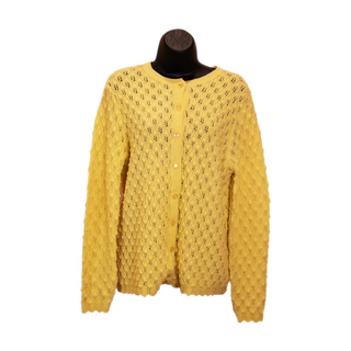 1950's Yellow British Vogue Cardigan Sweater