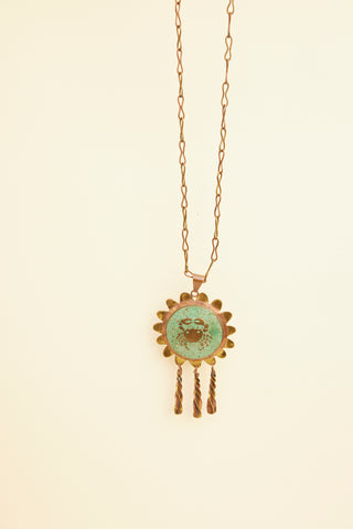 Brass Crab Chain Necklace