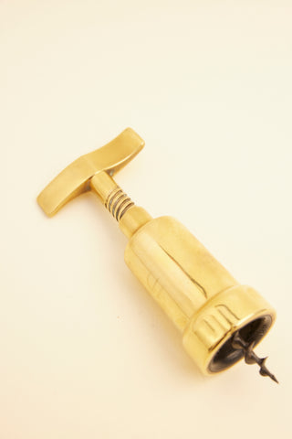Vintage Italian heavy brass engraved "JD" corkscrew