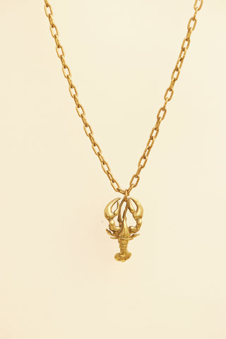 Brass Lobster Chain Necklace