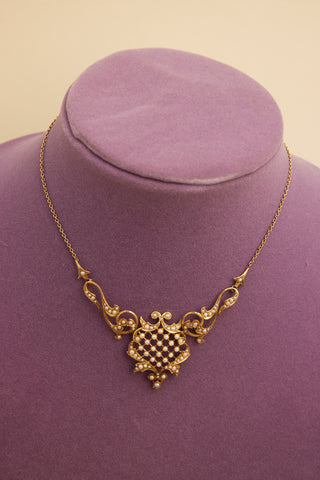Victorian Gold and Sea Pearl Bridal Necklace C.1880's