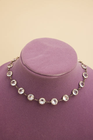 Collet Crystal silver Riviere Necklace (larger size) C. 1900