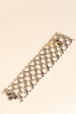1950's Monet Wide Silver Tone Bracelet