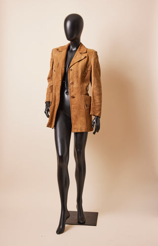 1970's Structured Light Brown Leather Jacket
