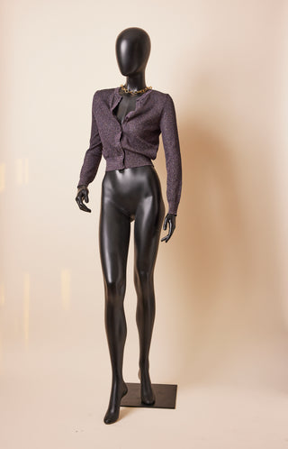 Sheer Purple Cropped Missoni Cardigan