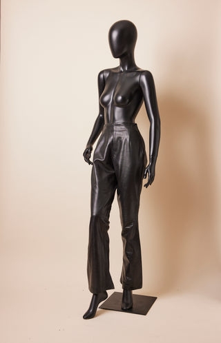 1990's Black Buttery Leather High Waisted Pants
