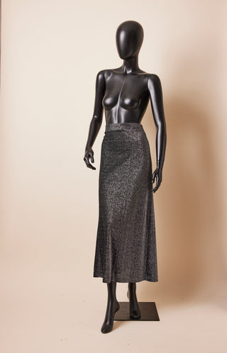 1970's Black Sparkly Maxi Skirt