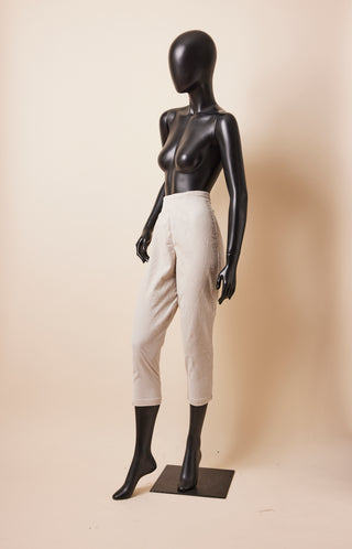 1970's High Waisted Corduroy Straight Leg Cropped Trousers
