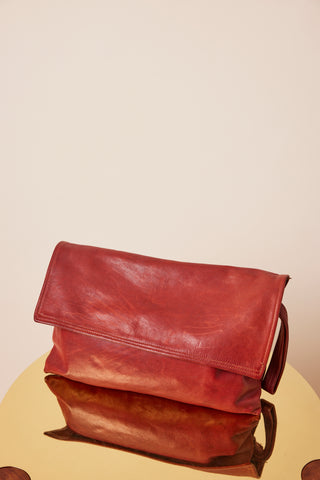 1970's Red Leather Slouch Purse