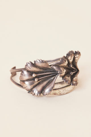 Sterling Silver Floral Orchid Cuff