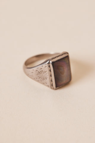 Silver Ring with Purple Stone