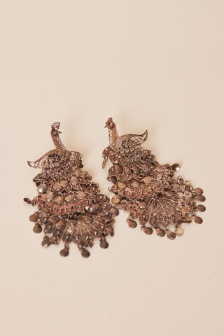 1970's Peacock Dangly Earrings