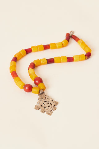 Ethiopian Coptic Cross Beaded Necklace