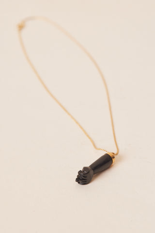 Mano Figa Hand Pendant on Gold Chain
