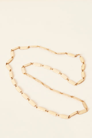1970's Long Cream Enamel Necklace