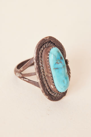 Native American Zuni Turquoise Sterling Silver Ring