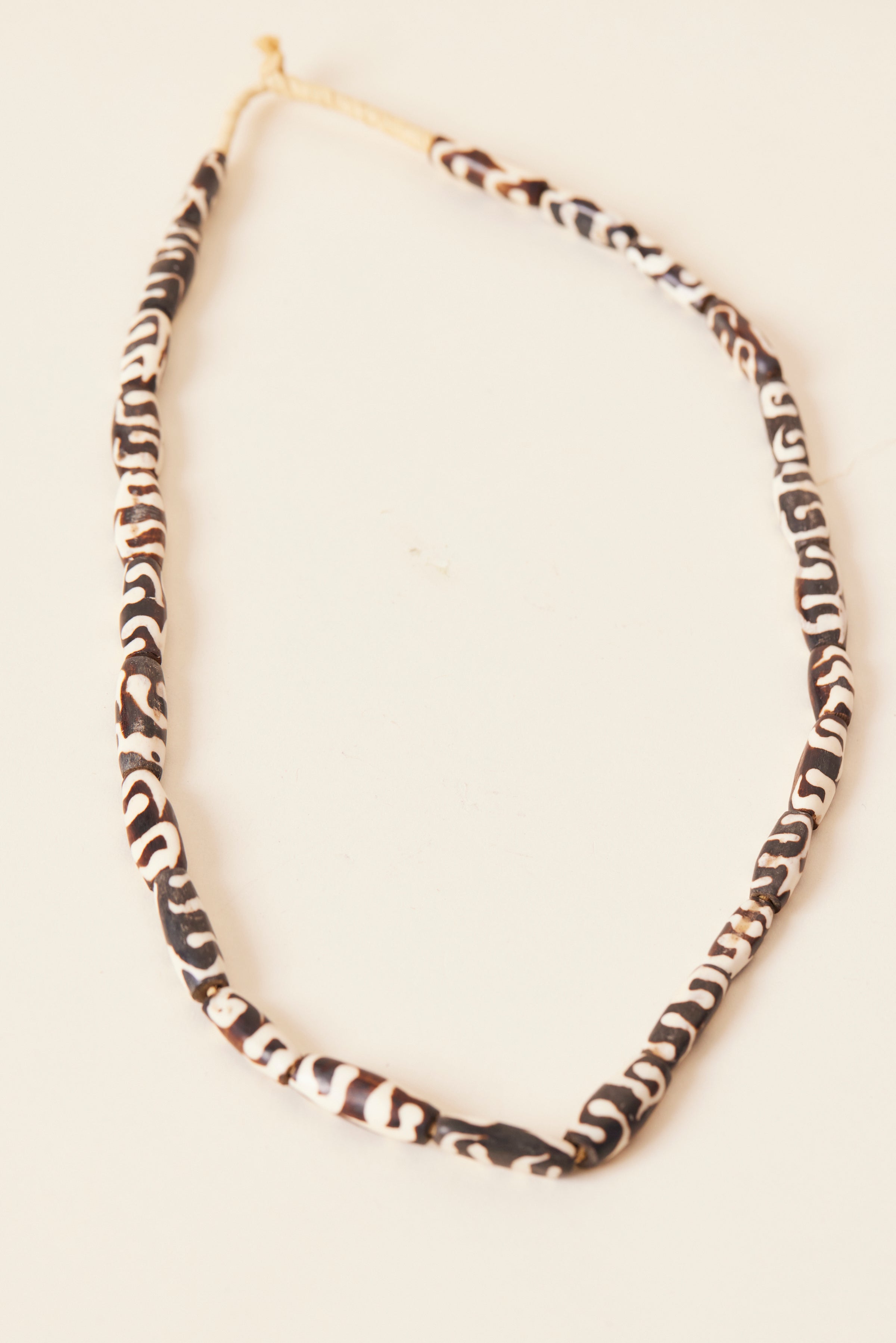 Double Strand Bone and Wood Bead Necklace - Ruby Lane