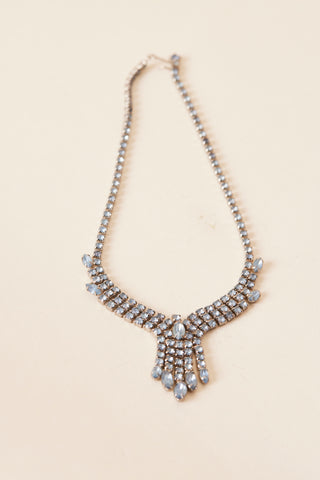 1950's Baby Blue Rhinestone Choker Necklace