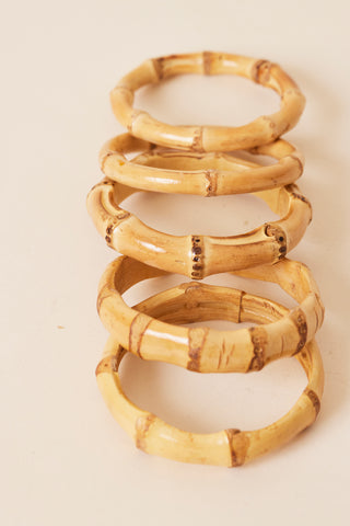 1970's Set Of 5 Bamboo Bangles